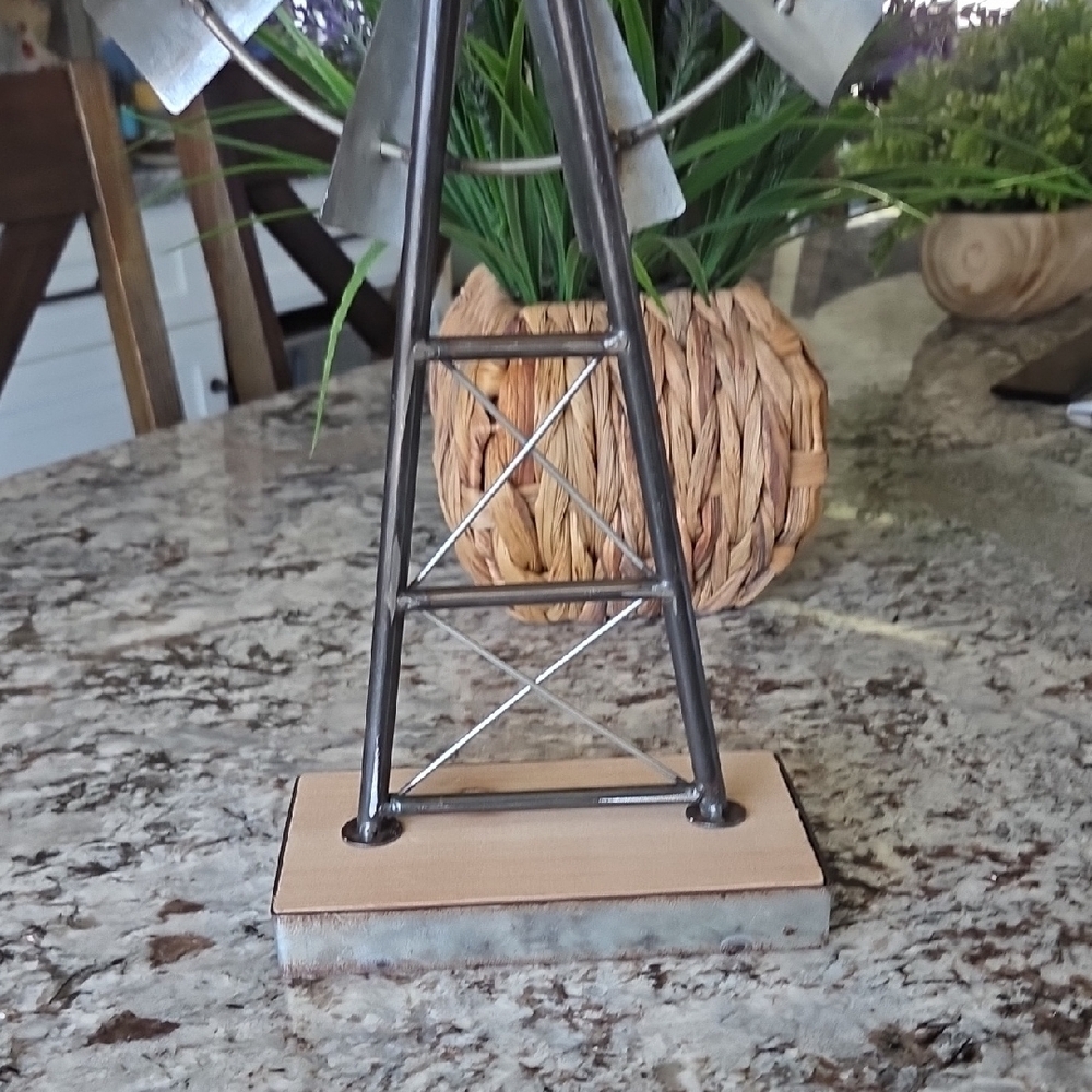 Decorative Metal Windmill Sculpture - Picture 6 of 6
